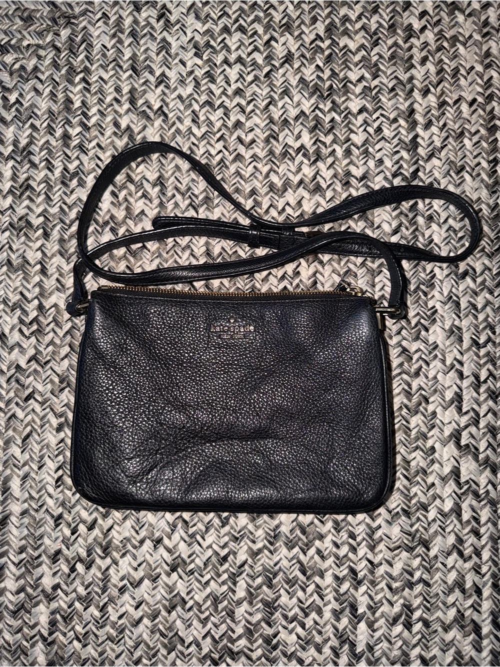 Kate Spade Black Pebbled Leather Crossbody Bag